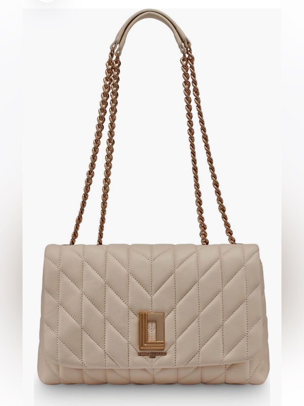 Karl Lagerfeld Lafayette Quilted Chain-Handle Shoulder Bag - Brie